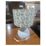 CERAMIC FLUTED BASE TBL LAMP W/ MID CENTURY SHADE