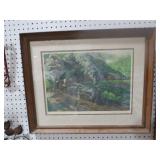 FRAMED ARTIST SIGNED TRAIN PRINT