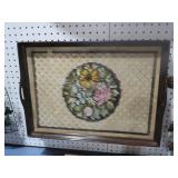 NEEDLEPOINT SERVING TRAY