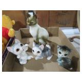(4) VTG CAT FIGURINES