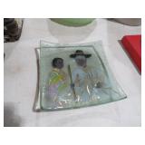 HANDPAINTED GLASS TRINKET DISH