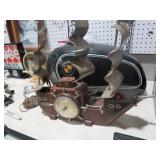 VINTAGE WOOD & BRASS SAILING SHIP CLOCK