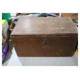 ANTIQUE WOOD TOOLBOX W/ CONTENTS
