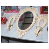 30" MID CENTURY MIRROR & SCONCES