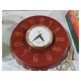 10" RD MID CENTURY GE ELECTRIC CLOCK