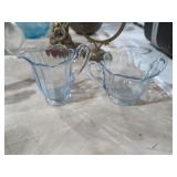 VTG BLUE GLASS SUGAR/CREAMER SET
