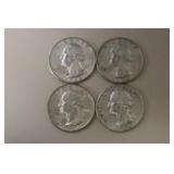(3) 1964 P, (1) 1964 D WASH. QUARTERS 90%