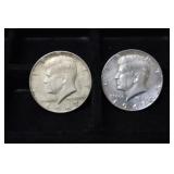 (2) 40% SILVER KENNEDY HALF DOLLARS
