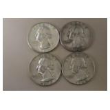 (4) 1964 P WASH. QUARTERS 90%
