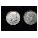 (2) 40% SILVER KENNEDY HALF DOLLARS