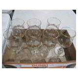 GOLD TRIMMED HOLLY CHRISTMAS GOBLETS
