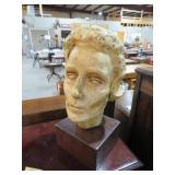 NICE WOMANS HEAD BUST VERY HEAVY ON STAND