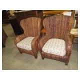 NICE PAIR OF POTTERY BARN WICKER /WOVEN CHAIRS