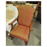 VINTAGE UPHOLSTERED WOOD ROCKER