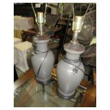 PAIR OF NICE HEAVY BASE LAMPS NO SHADES