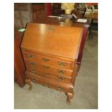 CHERRY DROP FRONT SECRETARY WIYH KEY