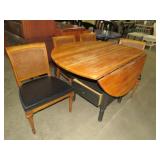 SUPER NICE ANTIQUE DBL DROP SIDE TABLE /4 CHAIRS