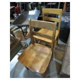(2) ANTIQUE WOOD CHAIRS
