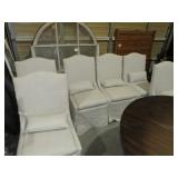 SET OF 6 SLIP COVERED ROLLING CHAIRS