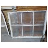 LARGE ANTIQUE WOOD FRAMED WINDOW