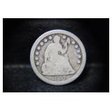 1857 P SEATED LIBERTY HALF DIME 90%
