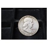 1957 P FRANKLIN HALF DOLLAR 90%