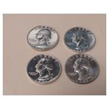 PROOF 1961 P, 62 P, 63 P, 64 P WASH. QTRS 90%