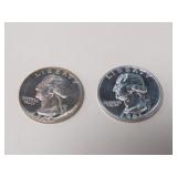 PROOF 1961 P, 62 P WASH. QUARTERS 90%