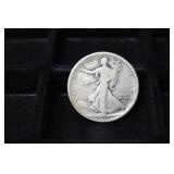 KEY 1917 OBV D WALKING LIBERTY HALF DOLLAR 90%