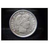 1907 P BARBER DIME 90%