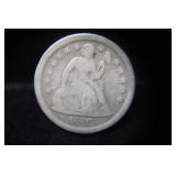 1856 P SEATED LIBERTY DIME 90%