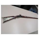 ANTIQUE FULL STOCK .44 CAL FLINTLOCK RIFLE
