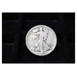 KEY 1921 D WALKING LIBERTY HALF DOLLAR 90%