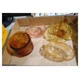 AMBER GLASS, PINK DEPRESSION, BASKET, MISC