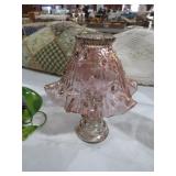 FENTON CABBAGEROSE FAIRY LAMP