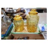 VTG L.E. SMITH AMBER CANNISTERS