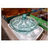 1970'S KIG INDONESIA ICE BLUE COVERED CANDY DISH