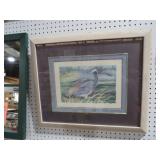FRAMED HERON WATERCOLOR PRINTS  ARTIST  P. BRENT