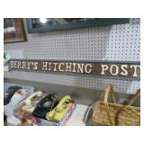 WOOD BERRYS HITCHING POST SIGN