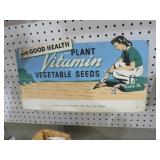 VTG CARDBOARD SEEDS ADV. SIGN