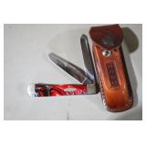 CASE 2 BLADE KNIFE W/ LEATHER SHEATH