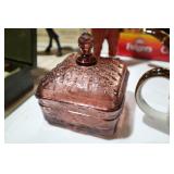 TIARA HONEY BEE AMETHYST VINTAGE CANDY DISH