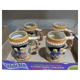 (4) VTG GERMAN STYLE CERAMIC BEER STEINS