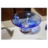 BLOCK CRYSTAL VINTAGE COBALT CENTERPIECE BOWL