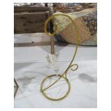 BLOWN GLASS HUMMINGBIRD W/ METAL STAND