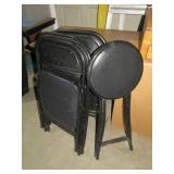 (4) METAL PADDED SEAT CHAIRS & FOLDING STOOL