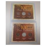 (2) 100 YR OLD COIN COLLECTION