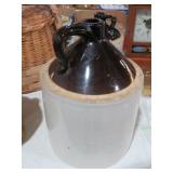 LRG ANTIQUE STONEWARE WHISKEY JUG