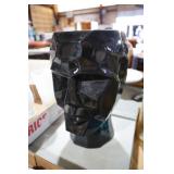 BLACK CERAMIC CUBIC PLANTER HEAD