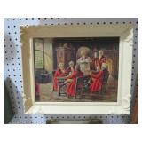 ORNATE FRAMED ENGLISH PUB PICTURE - SIGNED